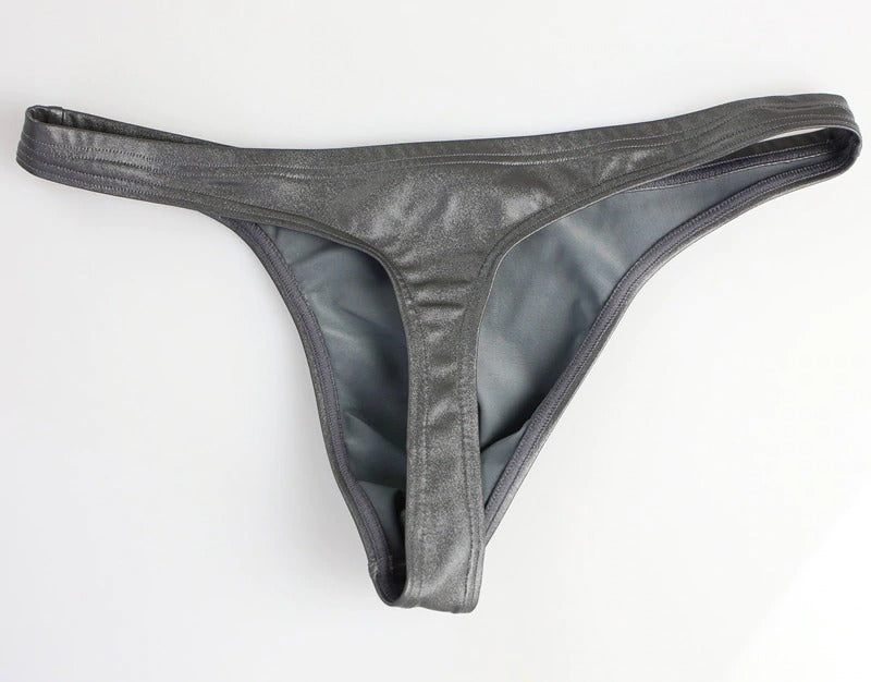 NEW! BRAVE PERSON #BeTheLight Space Grey Shiny Laser Fabric Thong