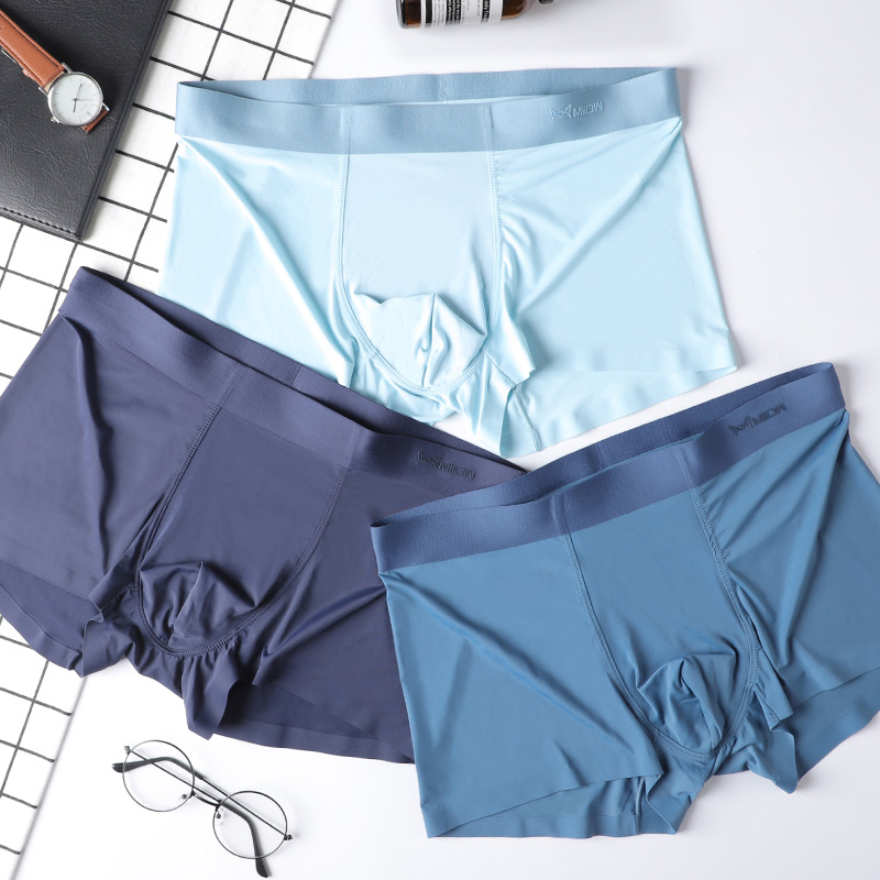 5 PACK Men's Underwear Briefs Men Cool Ice Silk Seamless