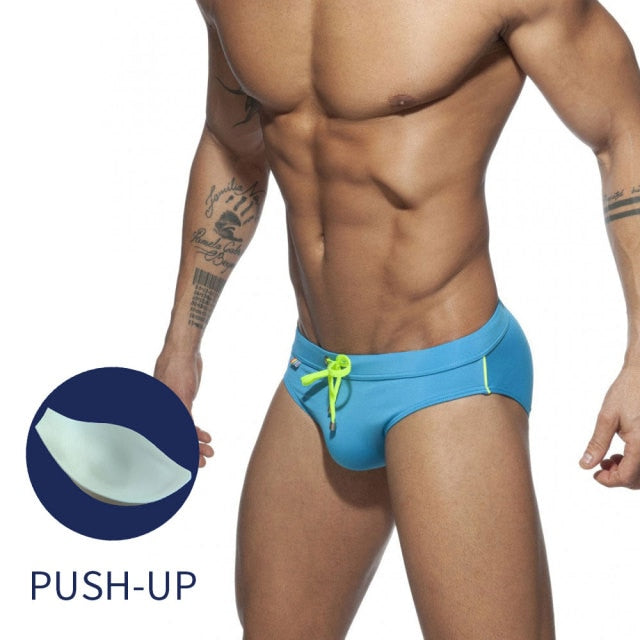 Pride In A Pocket Blue Swimming Briefs (FREE removable push-up padding)
