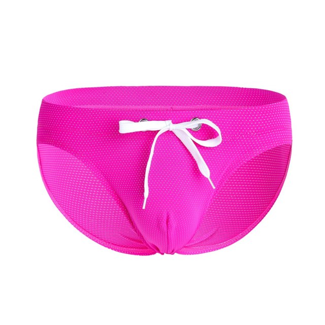 Micro Polymaid Fabric Swimming Briefs - Pink