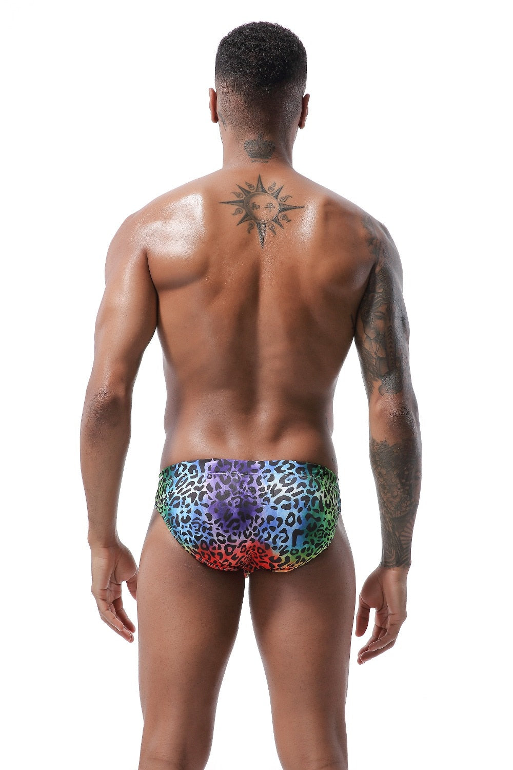 Colorful Leopard Printed Swimming Briefs