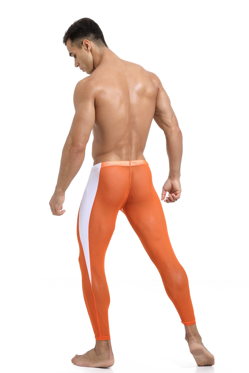 Orange Sheer Body Shaping Legging Tights (Length 27'' - 30'')