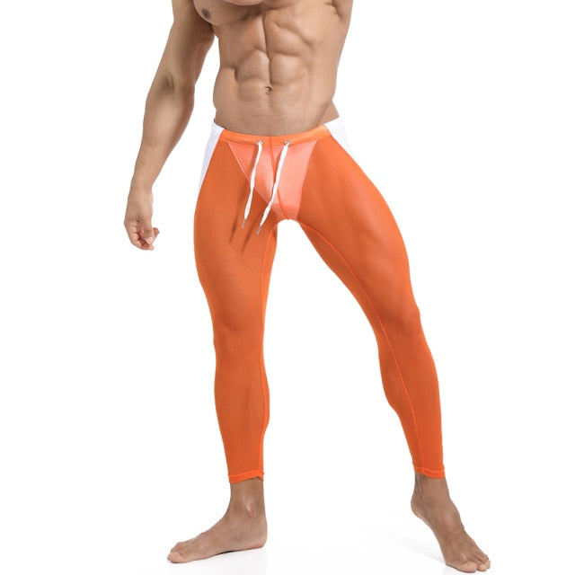 Orange Sheer Body Shaping Legging Tights (Length 27'' - 30'')
