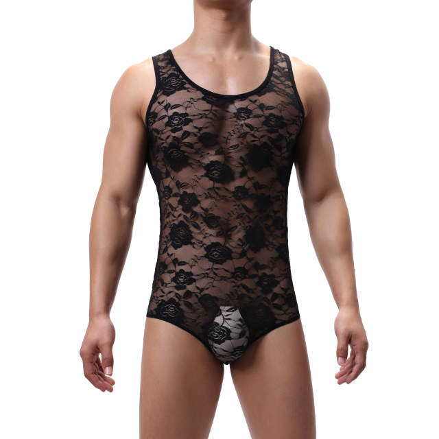 #LowKey Sexy Rose Lace Costume Men's Bodysuit