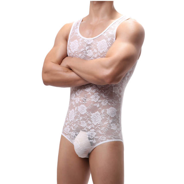 #LowKey Sexy Rose Lace Costume Men's Bodysuit