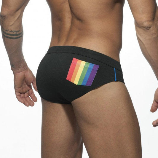 Pride In A Pocket Navy Swimming Briefs (FREE removable push-up padding)