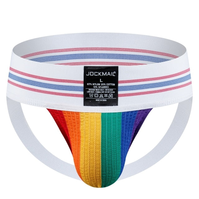 JOCKMAIL Pride Rainbow Wide Waistband Jockstraps