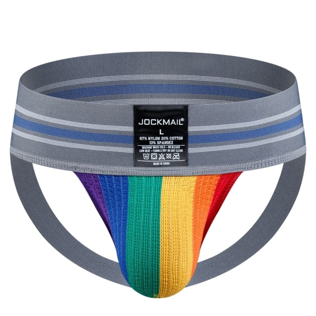 JOCKMAIL Pride Rainbow Wide Waistband Jockstraps