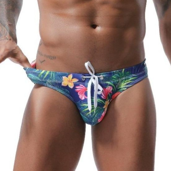 Tropical Floral Printed Swimming Briefs